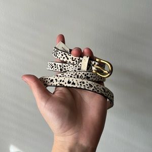 cow print skinny belt